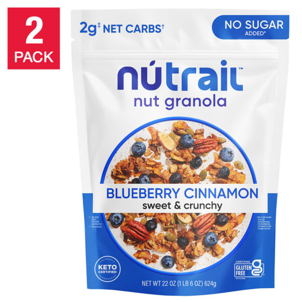 NuTrail No Sugar Added Keto Nut Granola Blueberry Cinnamon 2-pack (22 oz. each)