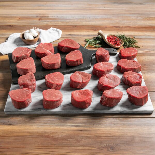 Great Southern All Natural, Antibiotic Free, Grass Fed Beef, Filet Mignon Steak  8 oz, 20-pack, 10 lbs