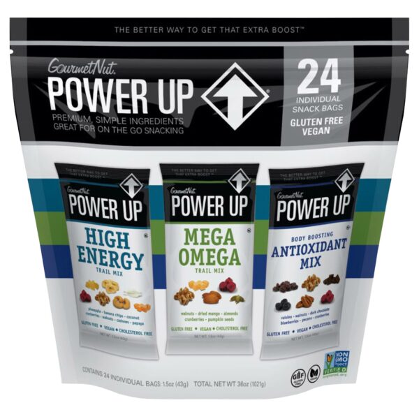Gourmet Nut Power Up Trail Mix, 1.5 oz, Variety Pack, 24-count