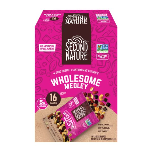 Second Nature Trail Mix, Wholesome Medley, 1.5 oz, 16-count
