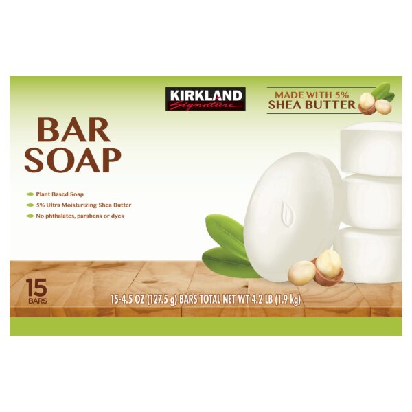 Kirkland Signature Bar Soap with Shea Butter, 15 Bars