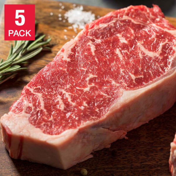 D'Artagnan American Wagyu Beef Strip Steaks, 5 Total Packs, 3.75 Lbs. Total