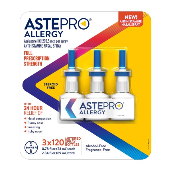 Astepro Allergy Steroid Free Antihistamine Nasal Spray, .78 fl oz, 3-Count