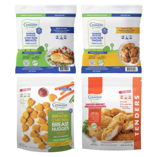 Crescent Foods Halal Hand Cut Poultry Locker - 4 Total Packs, 16 Lbs. Total