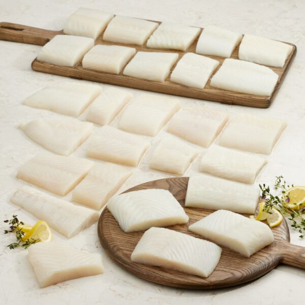 Boneless/Skinless Halibut Portions, 23-32 Count, 10 lb Total