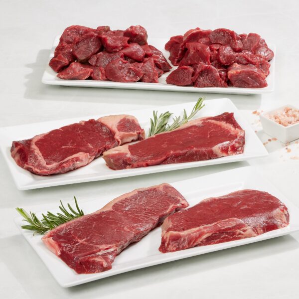 Northfork Bison Combo Pack - (Ribeye, Striploin, Stew Meat), 6 Total Packs, 4 Lbs. Total