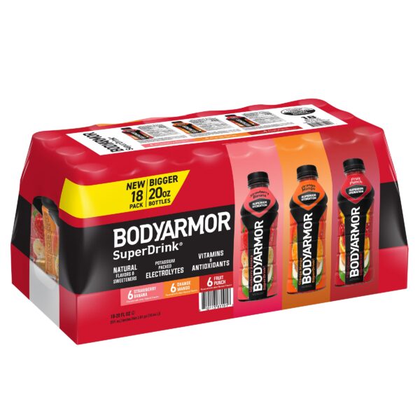 BODYARMOR SuperDrink, Variety Pack, 20 fl oz, 18-count