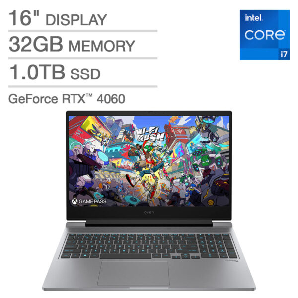 HP OMEN 16.1" Gaming Laptop - 14th Gen Intel Core i7-14650HX - GeForce RTX 4060 - 144Hz 1080p - Windows 11 - 32GB RAM - 1TB SSD
