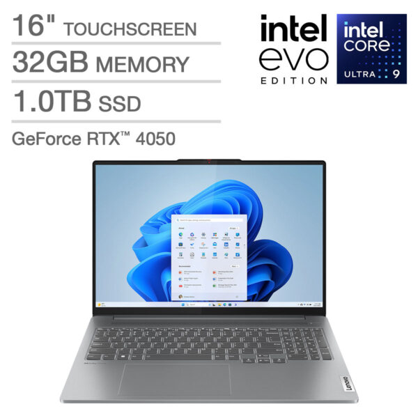 Lenovo IdeaPad Pro 5i 16" Touchscreen Intel Evo Platform Laptop - Intel Core Ultra 9 185H - 2048 x 1280 120Hz OLED - Windows 11 - 32GB RAM - 1TB SSD
