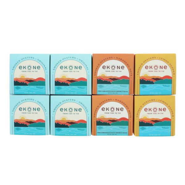 Ekone Smoked Oysters Sampler Variety Pack, 8 Pack