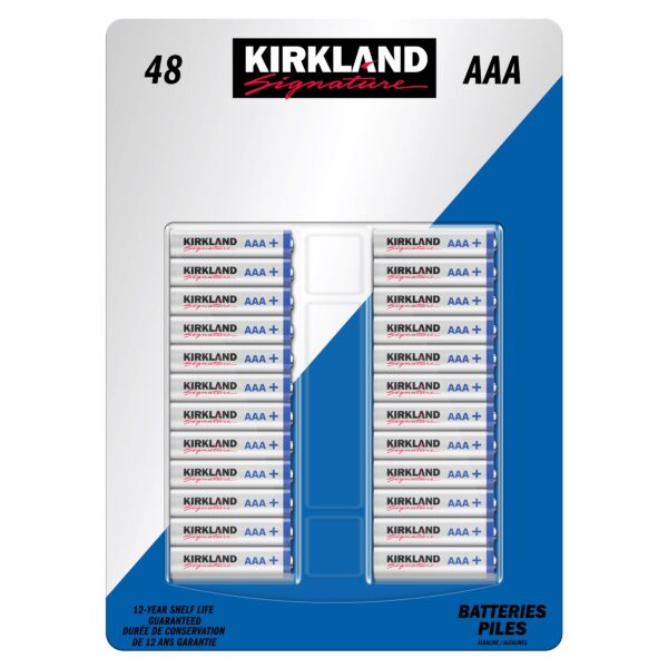 Kirkland Signature Alkaline AAA Batteries, 48-count