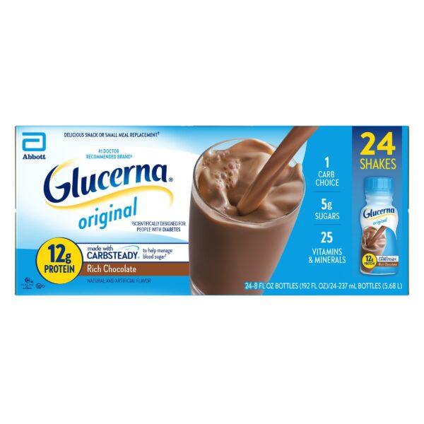 Glucerna Diabetic Nutritional Beverage, 8 Fluid Ounces, 24 Shakes
