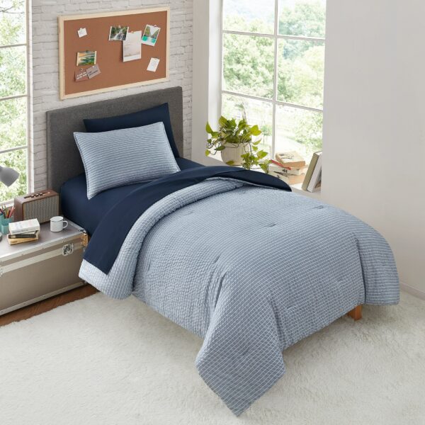 Daniela 5-piece Twin XL Microfiber Textured Comforter & Sheet Set