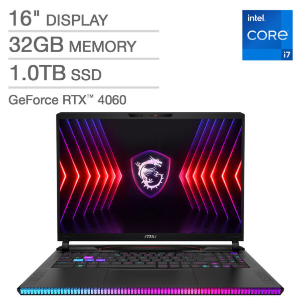 MSI Raider GE68 HX 16" Gaming Laptop - Intel Core i7 14650HX - GeForce RTX 4060, 8GB - FHD (1920 X 1080) - Windows 11