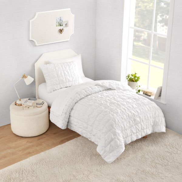 Puffy Comforter 5-piece Twin XL Microfiber Comforter & Sheet Set