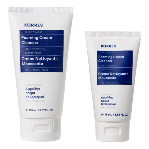 KORRES Greek Yoghurt Foaming Cream Cleanser, 5.07 fl oz + 2.54 fl oz Set