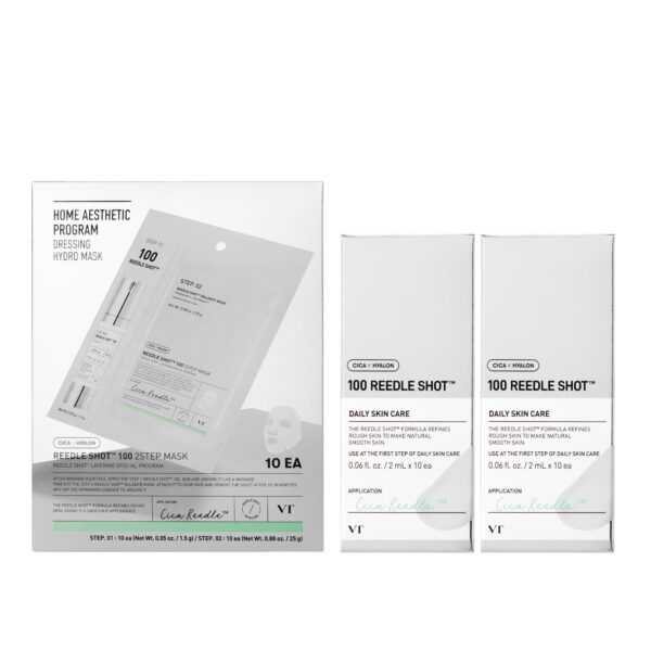 VT Reedle Shot 100 Treatment Set, 10 Masks + 20 Shot Stick Pouches