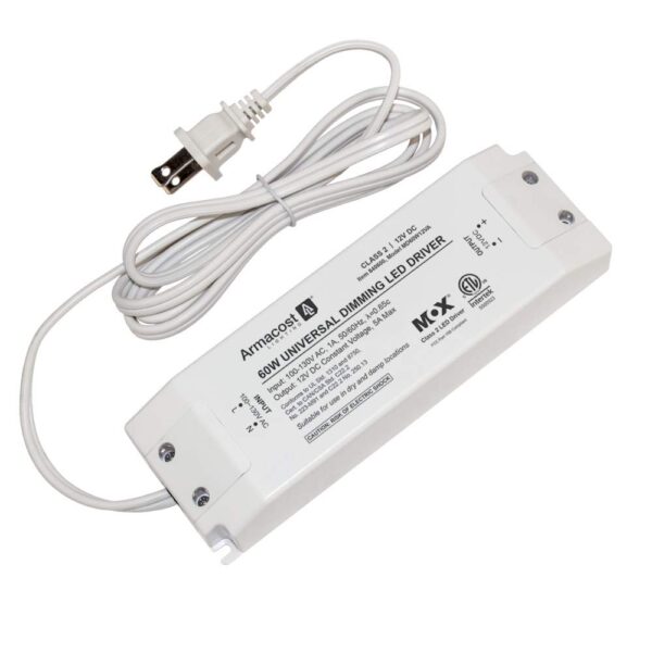Armacost Lighting 840600 60 watt Dimmable Driver for LED Lighting, with Removable AC Cord, White