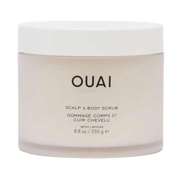 OUAI Scalp & Body Scrub, Melrose Place - Exfoliating Body Scrub with Sugar & Coconut Oil Blend for Smooth, Moisturized Skin - Gentle Scalp Scrub for Removing Product Build Up (8.8 Oz)