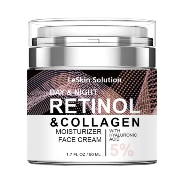 LeSkin Solution Collagen, Retinol & Hyaluronic Acid Cream - Anti-Aging Face Moisturizer for Face, Neck & Décolleté - Daily Moisturizer Face Cream - 1.7 fl.oz.