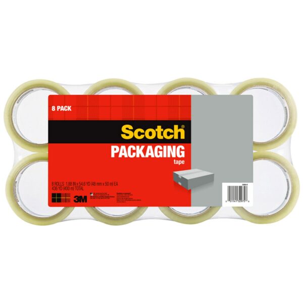 Scotch Packaging Tape, General Purpose, 1.88"W x 54.6 yds, 8-count