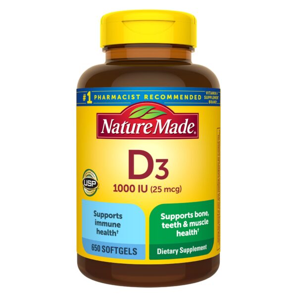 Nature Made Vitamin D3 25 mcg., 650 Softgels