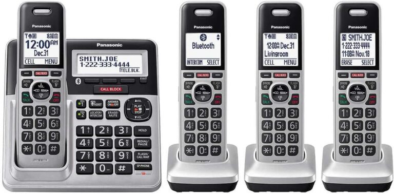 Panasonic KX-TG994 DECT 6.0 Bluetooth 4-Handset Phone Bundle