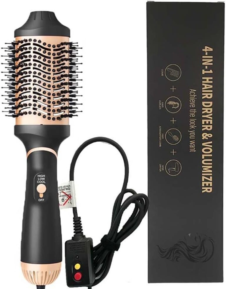Hair Dryer Brush Blow Dryer in One Step, Upgraded 4 in 1 Hair Dryer and Styler Volumizer with Negative Ion Anti-frizz Ceramic Titanium Barrel Hot Air Brush Hair Straightener (Golden, Large)