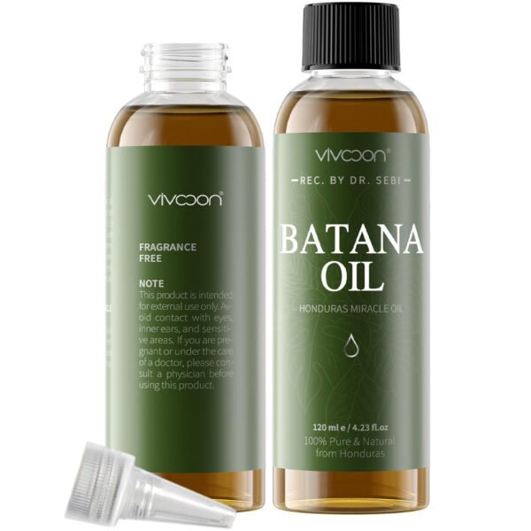 Batana Oil for Hair Growth,100% Pure & Natural Raw Batana Oil, Dr. Sebi Organic from Honduras,Care for Hair Thickness,Scalp&Skin,4.23 fl oz,1 Bottle with 2 Caps
