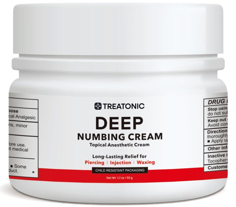 Deep Tattoo Numbing Cream: Maximum Strength Numbing Cream for Tattooing, Piercing, Waxing & Injections - Up to 6 Hours Extra Strength for Tattoos - (50g/1.7oz)