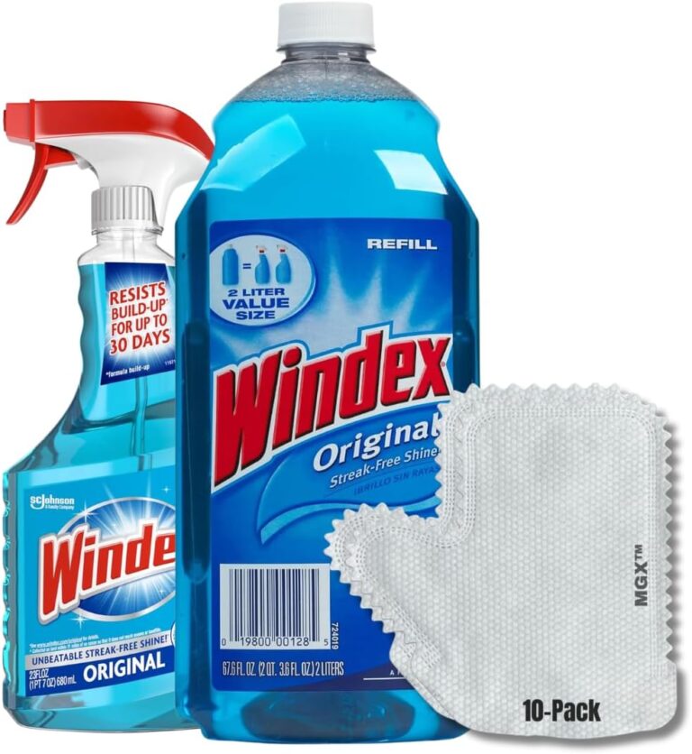 Mgx Windex Glass Cleaner Set (90 Fl Oz) Bundle Microfiber Cleaning & Dust Removal Gloves with Glass Cleaner Bundle, Streak-Free Polishing for Windows & Mirrors