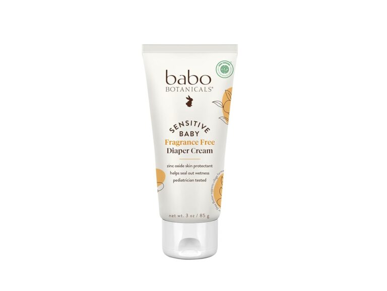 Babo Botanicals Sensitive Baby Fragrance-Free Diaper Cream - 25% Natural Zinc Oxide - Calendula, Shea & Cocoa Butter - EWG Verified - Vegan- from Birth on - 1 or 2 Pack Tube - 6oz Jar