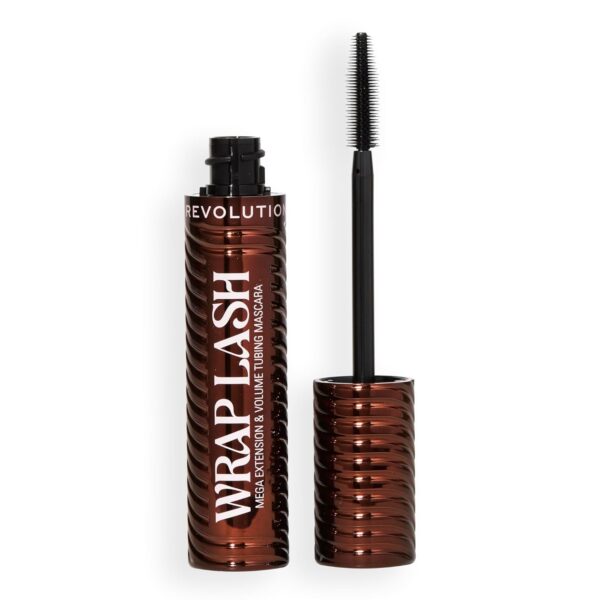 Revolution, Wrap Lash Tubing Mascara, Smudge-Proof & Water-Resistant for Length & Volume, Vegan & Cruelty-Free, Brown, 0.28 fl oz