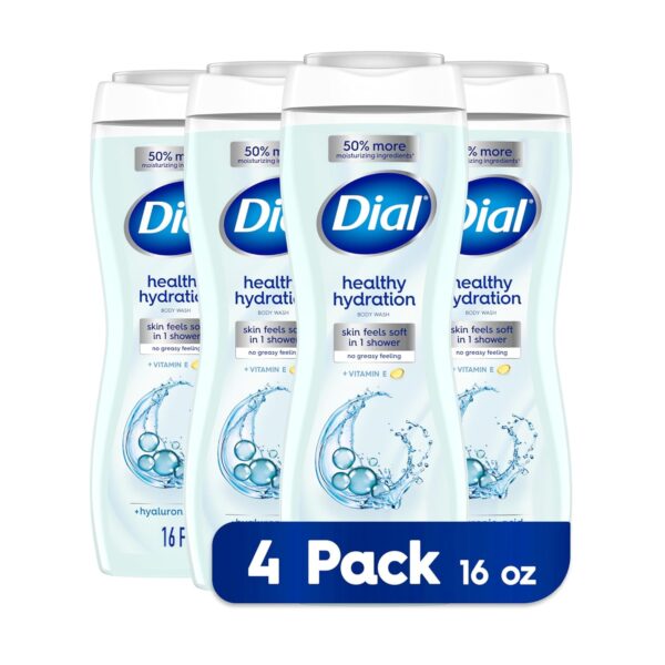 Dial Body Wash, Healthy Hydration, 16 fl oz (Pack of 4)
