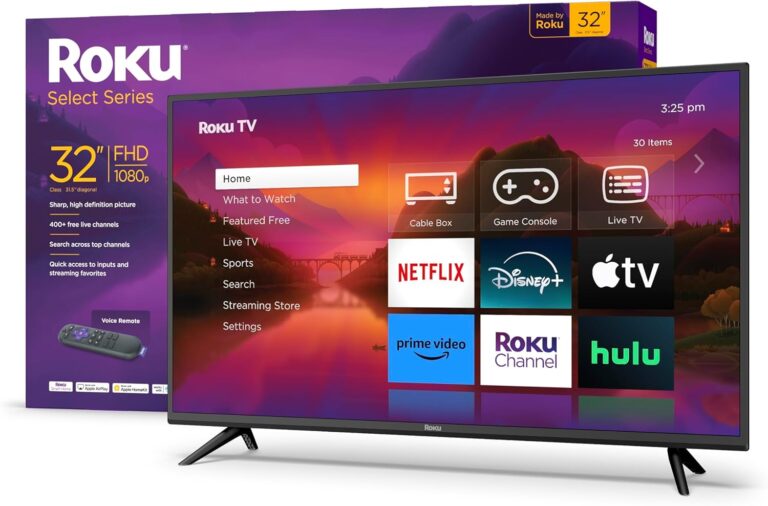 Roku Smart TV – 32-Inch Select Series 1080p Full HD RokuTV with Roku Voice Remote, Bright Picture, Customizable Home Screen – Live Local News, Sports, Gaming