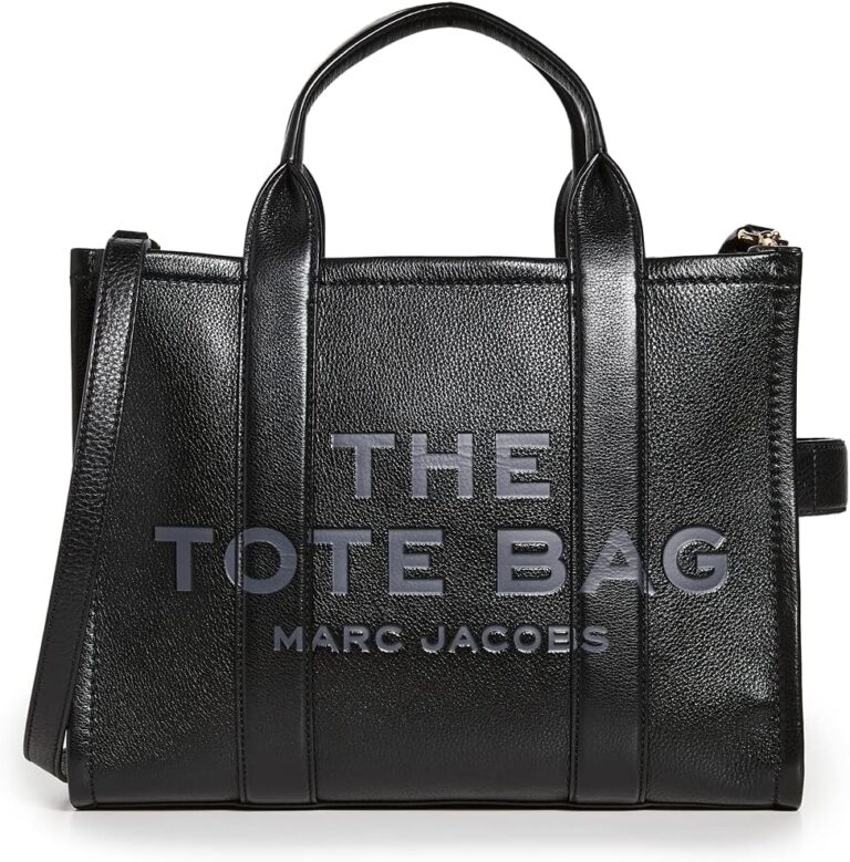 Marc Jacobs Women's The Leather Medium Tote Bag, Black, One Size