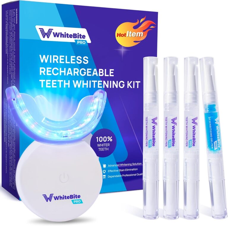 Premium Teeth Whitening Kit for Sensitive Teeth | 32X Dual LED Lights, Teeth whitening Pens (3) and with Remineralizing Pen (1) | Tooth Stain Remover | Enamel Safe