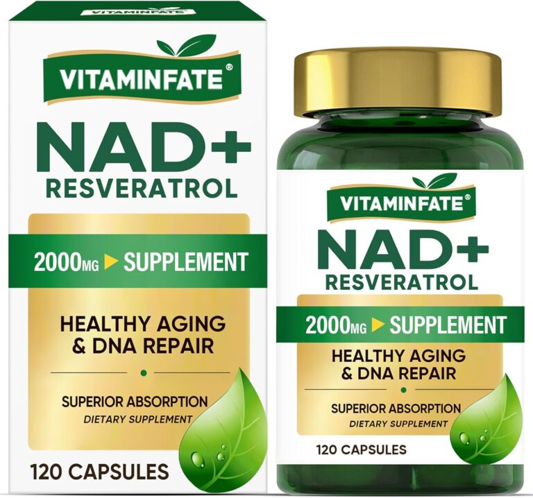 NAD+ Supplement 2000 mg - 120 Capsules True NAD+ & Resveratrol, NMN Alternative Supports Anti-Aging, Cellular Energy & Repair, Metabolism & Brain Boost for Men & Women