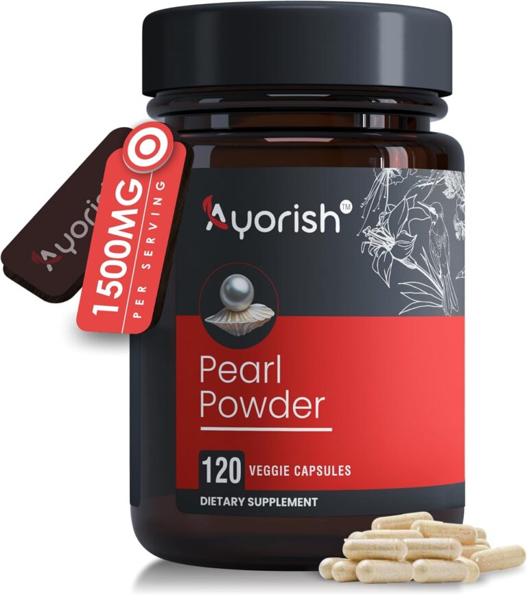 Pearl Capsules - Pearl Powder Supplement for Healthy Skin, Hair, Eyes, Nails - 120 Counts (1500 mg Per Serving) Pearl Powder Pure - Anti-Aging, Antioxidant & Collagen Production