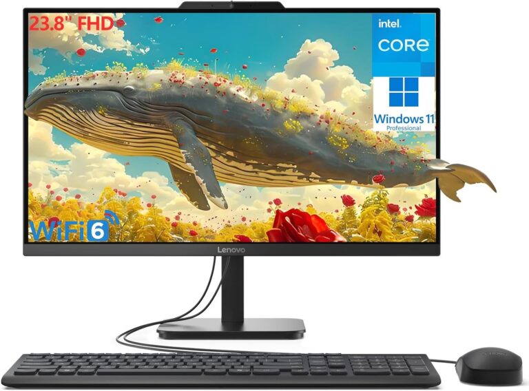 Lenovo 24 23.8" FHD All-in-One Desktop Computer for Home Office, Intel 4-Core Processor (Beat i3-1110G4), 32GB DDR4 RAM, 1TB PCIe SSD, WiFi 6, Bluetooth, Business AIO, Windows 11 Pro, Vent-Hear