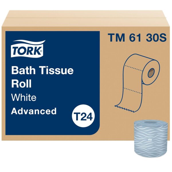 Tork Bath Tissue Roll Advanced 2-ply For everyday use at home Biodegradable 4x3.75", 500 sheets/roll, 48 rolls/case