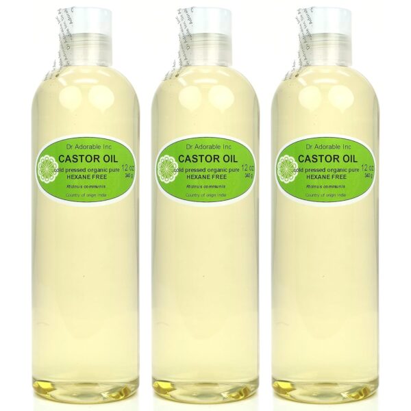 Dr Adorable - 36 oz - Premium Castor Oil - 100% Pure Natural Organic Cold Pressed Virgin (3 of 12 oz)