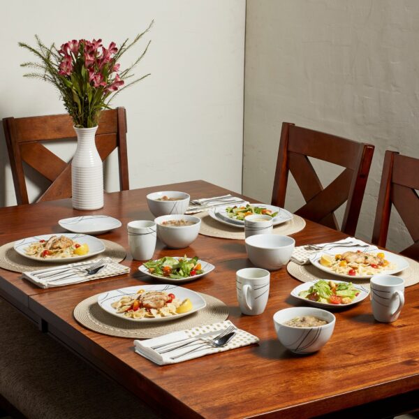 Alec 16pc Soft Square Porcelain Dinnerware Set