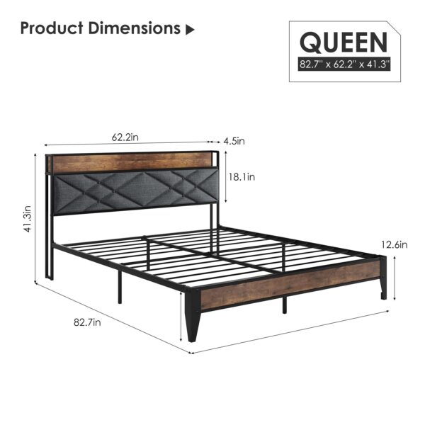 Bed Frame with USB Port