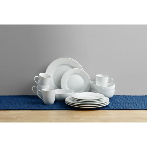 Everyday White Classic Rim 16-Piece Dinnerware Set, Service for 4