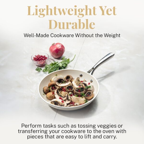 Gotham Steel Naturals 20 Pc Nonstick Pots and Pans Express Cookware Set with Bakeware and Utensils