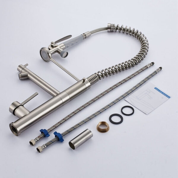 High Arch Spring Single Handle Kitchen Sink Faucet Pull Down Sprayer