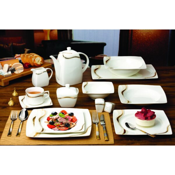Lorren Home Trend Dora 57-Piece Bone China Dinnerware Set (Service for 8)