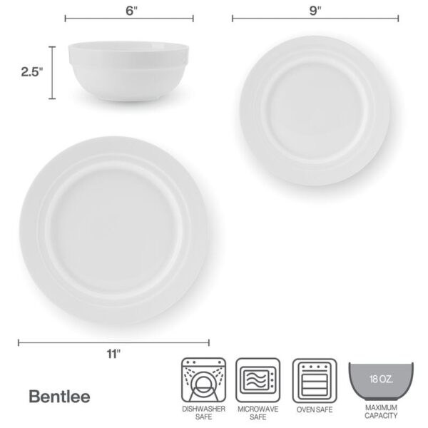 Mikasa Bentlee 12-Piece Dinnerware Set, Service for 4