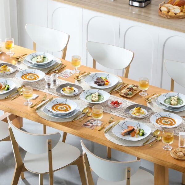VEWEET Nikita Porcelain Dinnerware Set (Service for 6) - set of 12